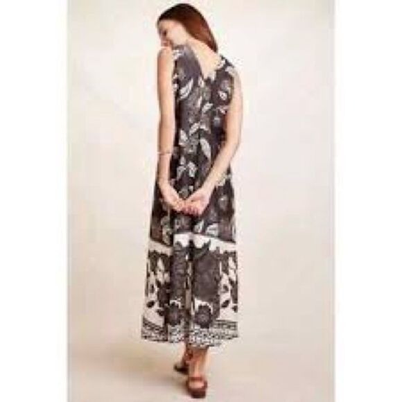 Anthropologie Black and White Floral Maxi Dress - Picture 2 of 14